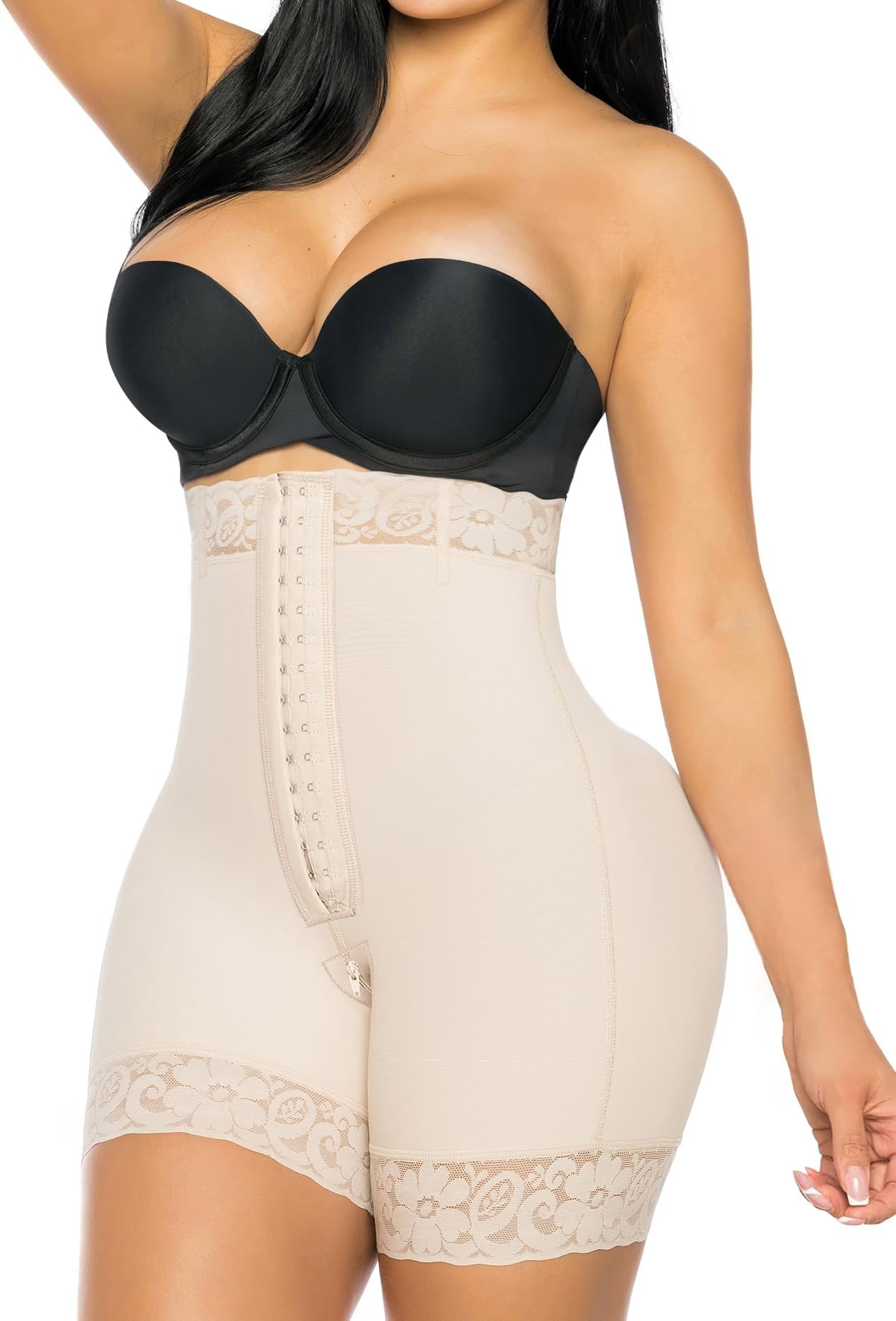 Fajas Colombianas Shapewear for Women Tummy Control Post Surgery Compression Garment with Zipper Crotch