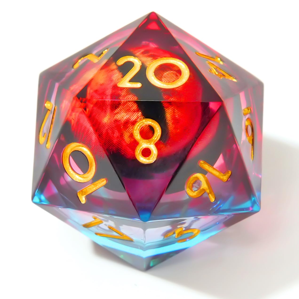 Juego de dados individuales D20 con resina de borde afilado para Dungeons and Dragons, RPG, dados poliédricos D&D, juegos de rol MTG juegos de mesa