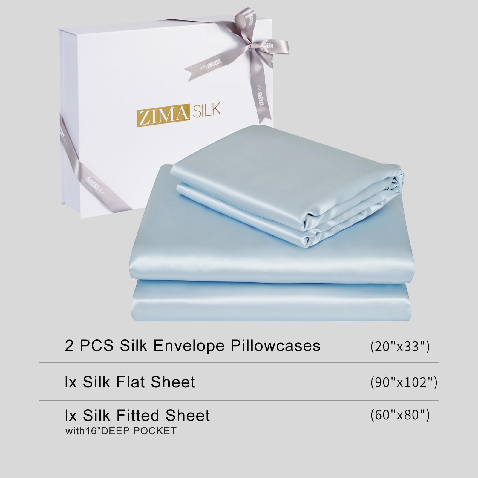 Amazon.com: ZIMASILK 4 Pcs 100% Mulberry Silk Bed Sheet Set,All