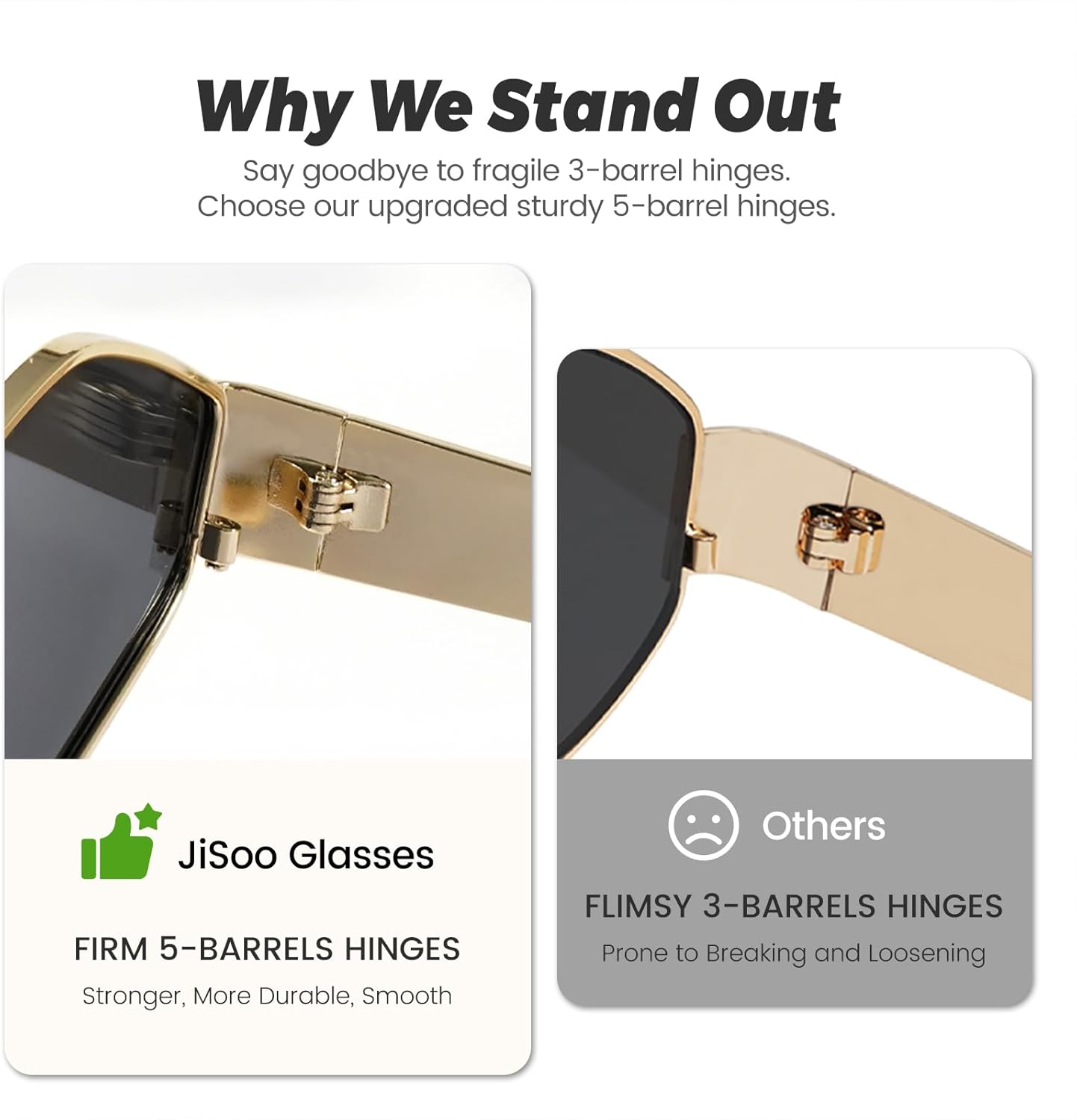 JiSoo Polarized Womens Sunglasses Hexagon Gold Sunglasses Women 90s Sun Glasses Vintage Shades for Rave - Image 3