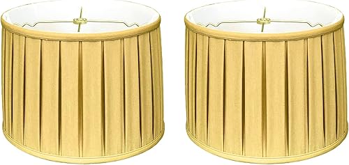 Miniatura 5 de Royal Designs BS-748-10LNCR - Pantalla básica plisada inglesa Bo X, 9 x 10 x 7 pulgadas, color crema de lino