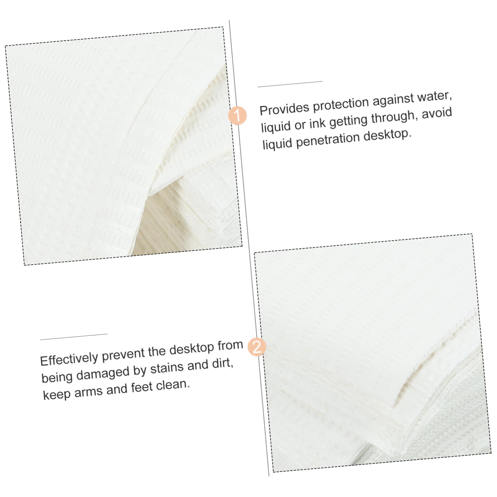 Tappetino Manicure Monouso 125 Pezzi in Polpa Bianco | Protezione del Piano, per Casa e Studi Odontoiatrici, Formato Pratico per Unghie
