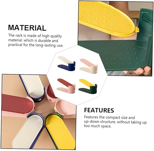 Miniatura 2 de Cabilock Zapatero de almacenamiento para zapatos, 4 piezas, ranuras para zapatos, apilador, ranuras ajustables para zapatos, organizador de zapatos,