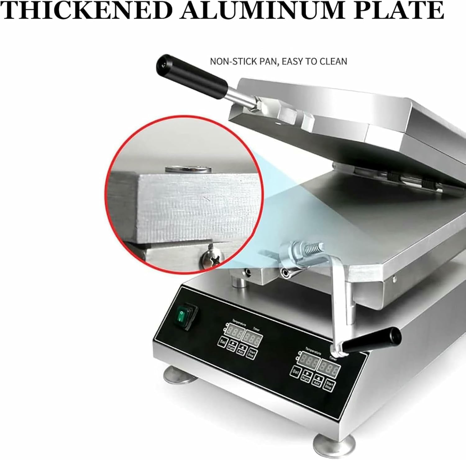 Freshly Made Prawn Tako Senbei Maker Machine, Intelligent Temperature Control, Seafood Fossil Crepe Maker, 30x30cm Panel, Pancake Grill Roaster, Seafood Fossil Cake Machine