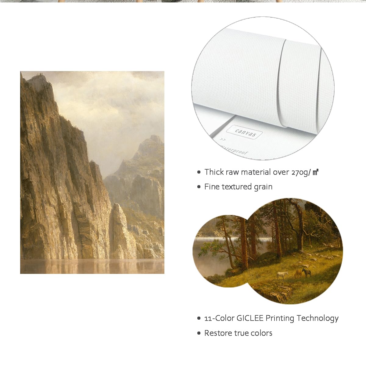 CHERHERART Rzeka Merced, dolina Yosemite, płótno, sztuka ścienna, obraz, góra, zielony, botaniczny, do domu, jadalni, sypialni, biura, gabinetu, dekoracja, 60 x 90 cm