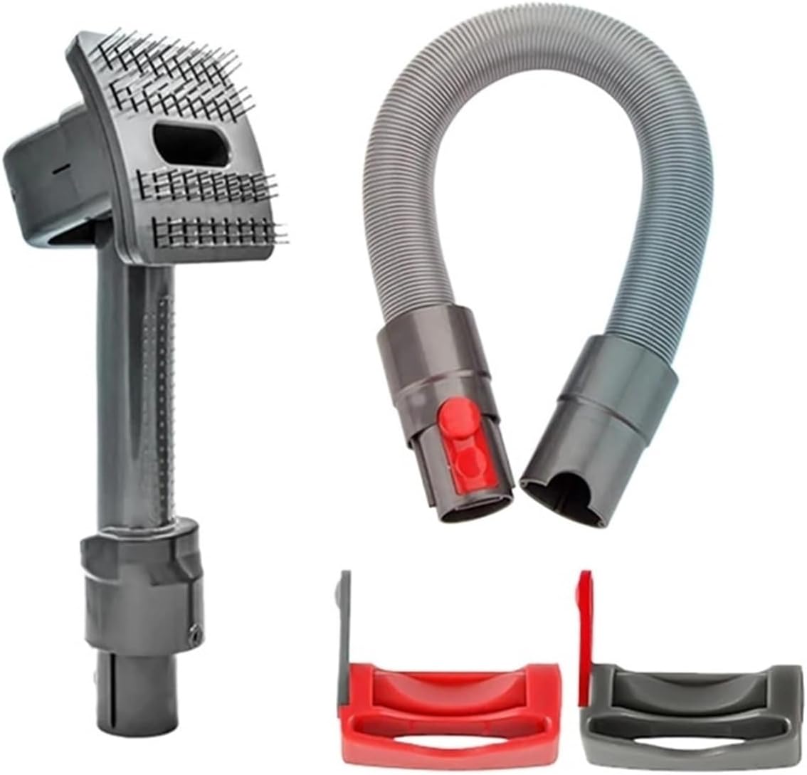 Dog Cat Short Hair Groom Brush Tool,Compatible For Dyson, V6 V7 V8 V10 V11 V15 Hair Removal Brush Extension Hose Switch Trigger(4 pcsF)