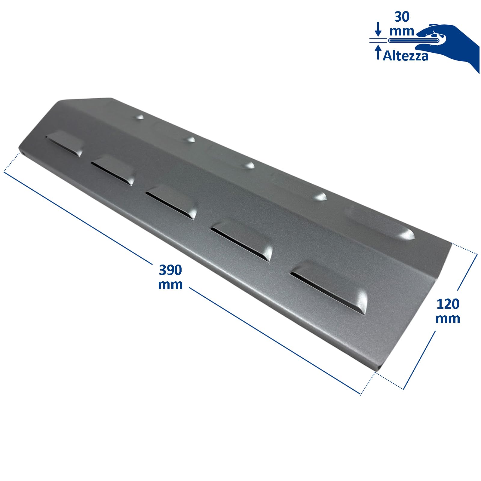 eRicambi® Set 2 Diffusori di Calore 39 cm per Barbecue Compatibile con Campingaz Series 3 e 4 Proteggi Bruciatore BBQ Acciaio Resistente Distribuzione Uniforme