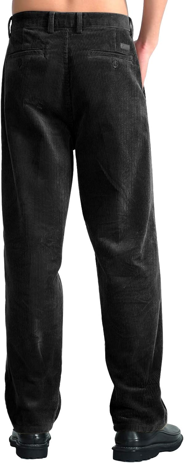 IDEALSANXUN Mens Corduroy Pants Casual Straight Leg Pleated Dress Pants - Image 3
