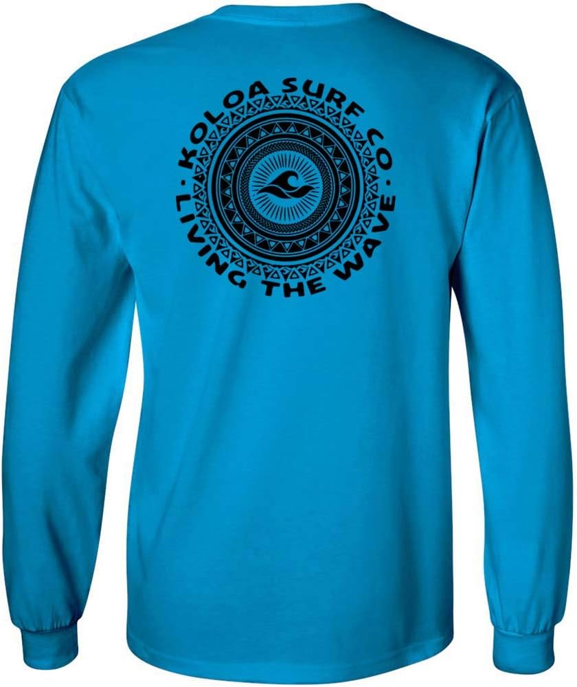 Koloa Surf Mens Tribal Circle Logo Long Sleeve Cotton Tee in Reg, Big and Tall