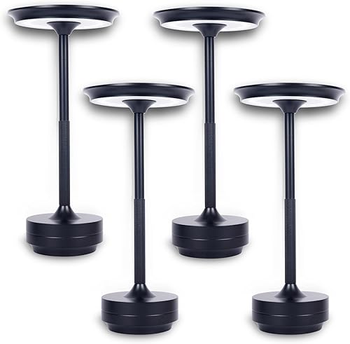 Miniatura 10 de Lámparas de mesa inalámbricas recargables, lámpara portátil que funciona con pilas, luz de mesa LED de atenuación continua de 3 colores con función