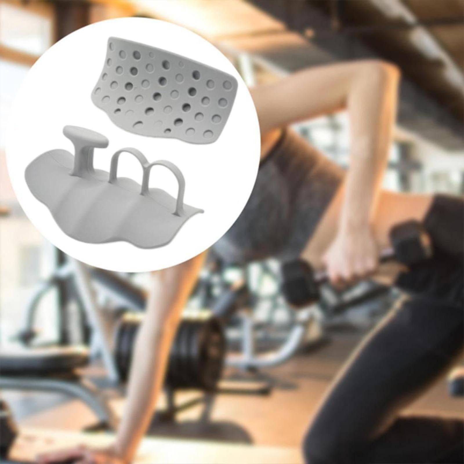 QSTDGVPW 1 Pair Weight Lifting Grips Barbell Bar Pads Non Slip Lightweight Hand Protection Gym Hand Grips for Powerlifting Exercise, Gray