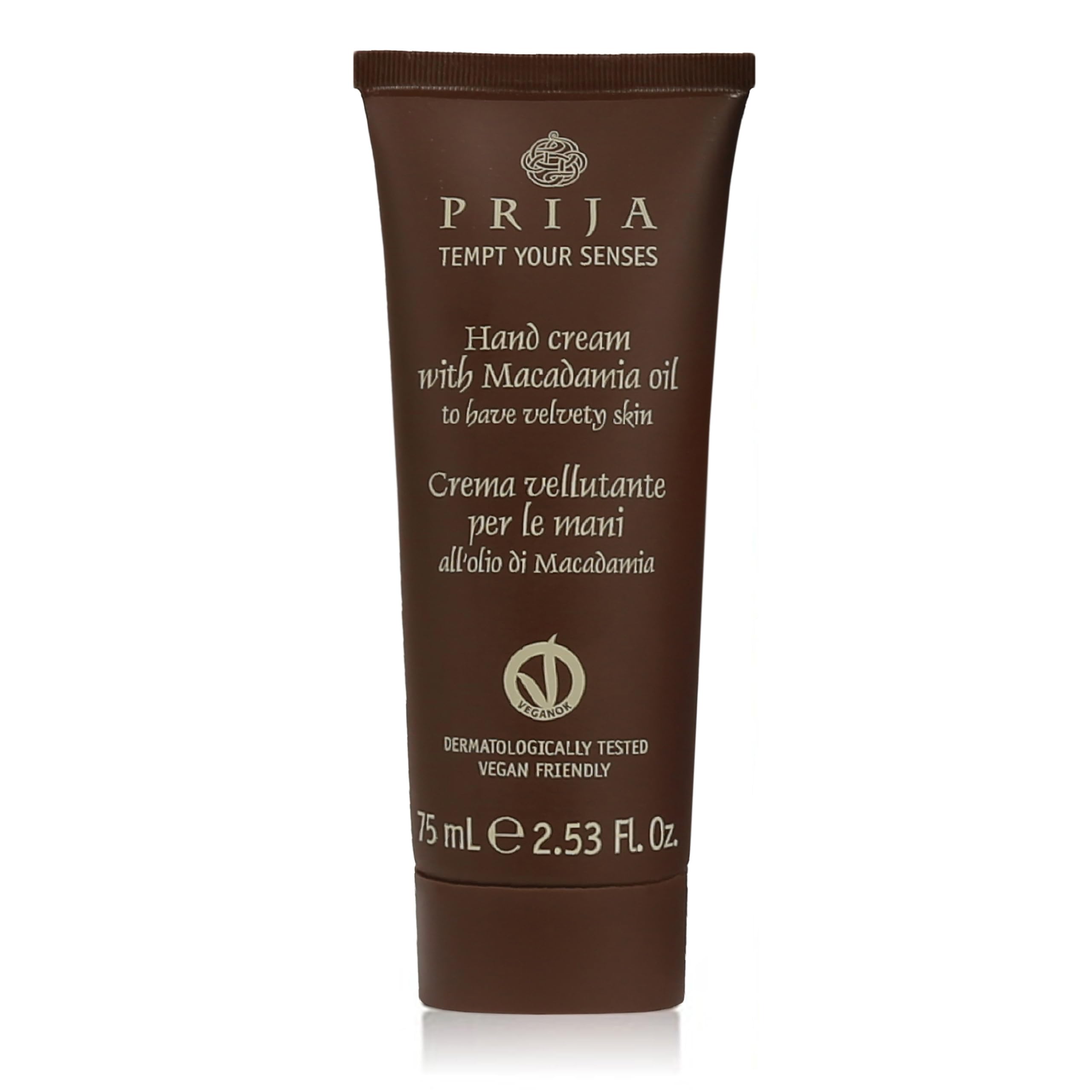PRIJA Crema mani idratante con olio di macadamia vegano, 75 ml (75 ml)