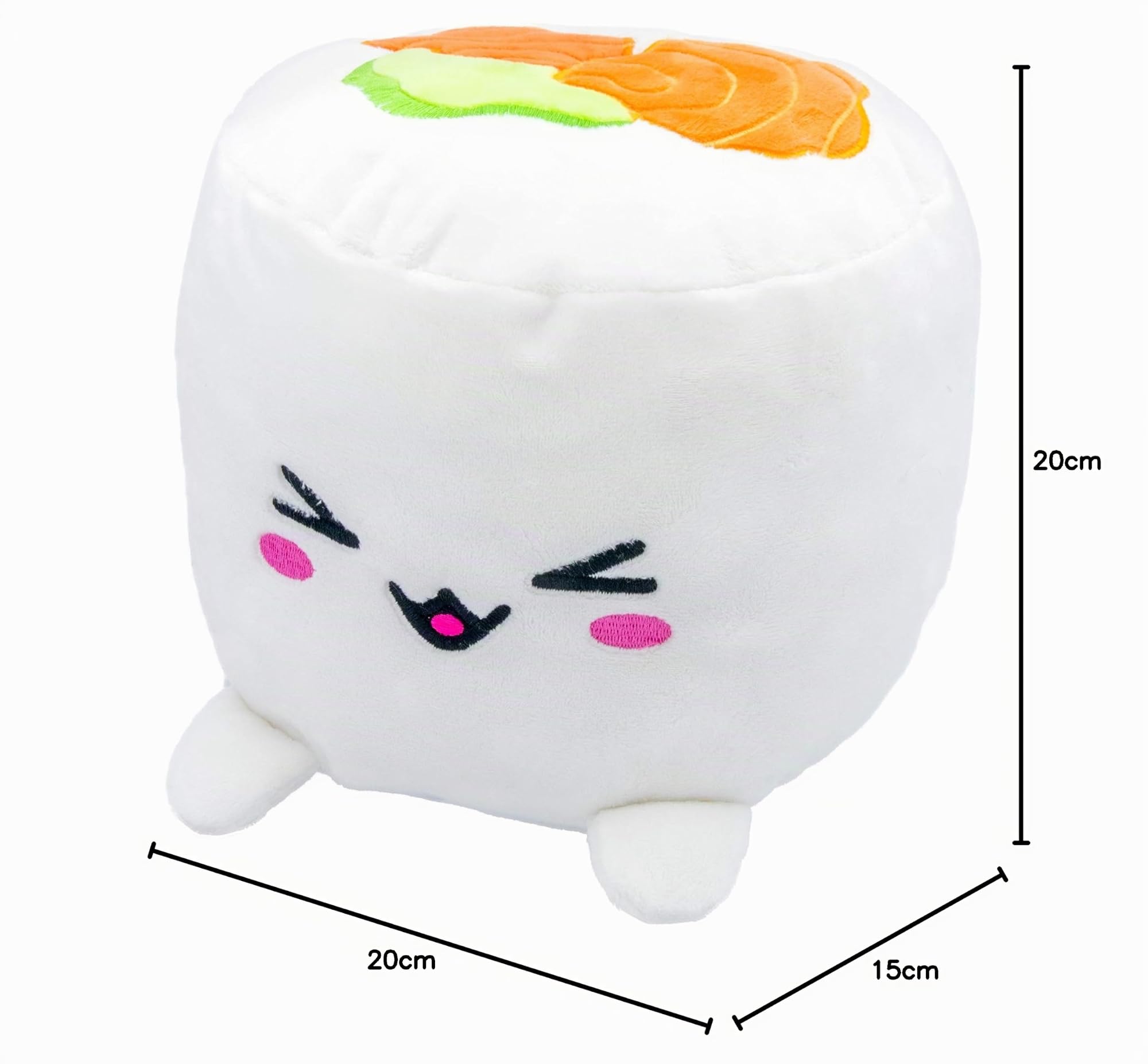 Joy Toy Plushi Uramaki Sushi avec Saumon Peluche 20 cm Blanc
