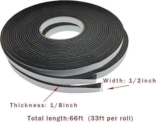 Miniatura 2 de Cinta adhesiva de espuma para puertas, tira de espuma adhesiva aislante de aislamiento acústico, cinta de espuma de celda cerrada de una sola cara,