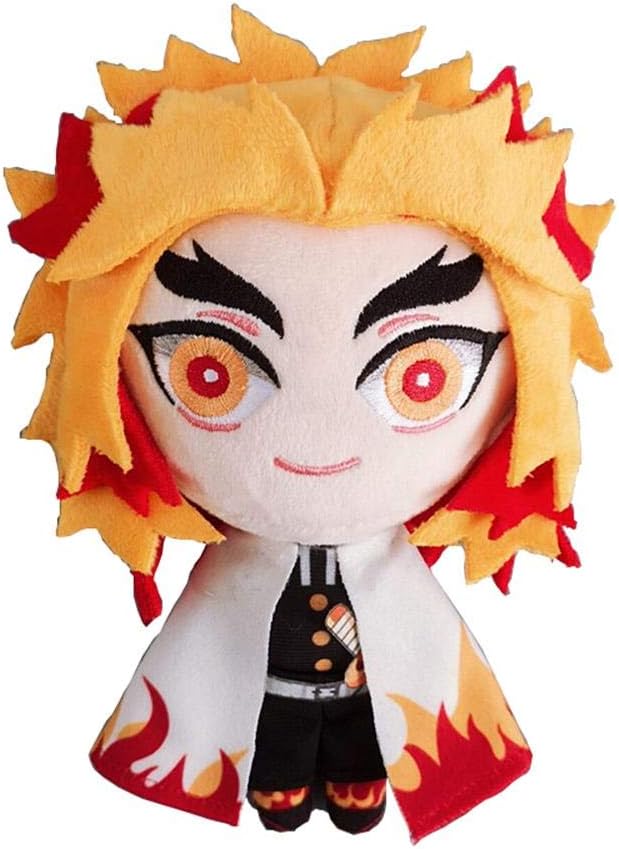 MEIBRI Demon Slayer: Kimetsu no Yaiba Stuffed Q Type Pillow Small Body Cushion Doll Toy Gift Rengoku Senjurou 23cm