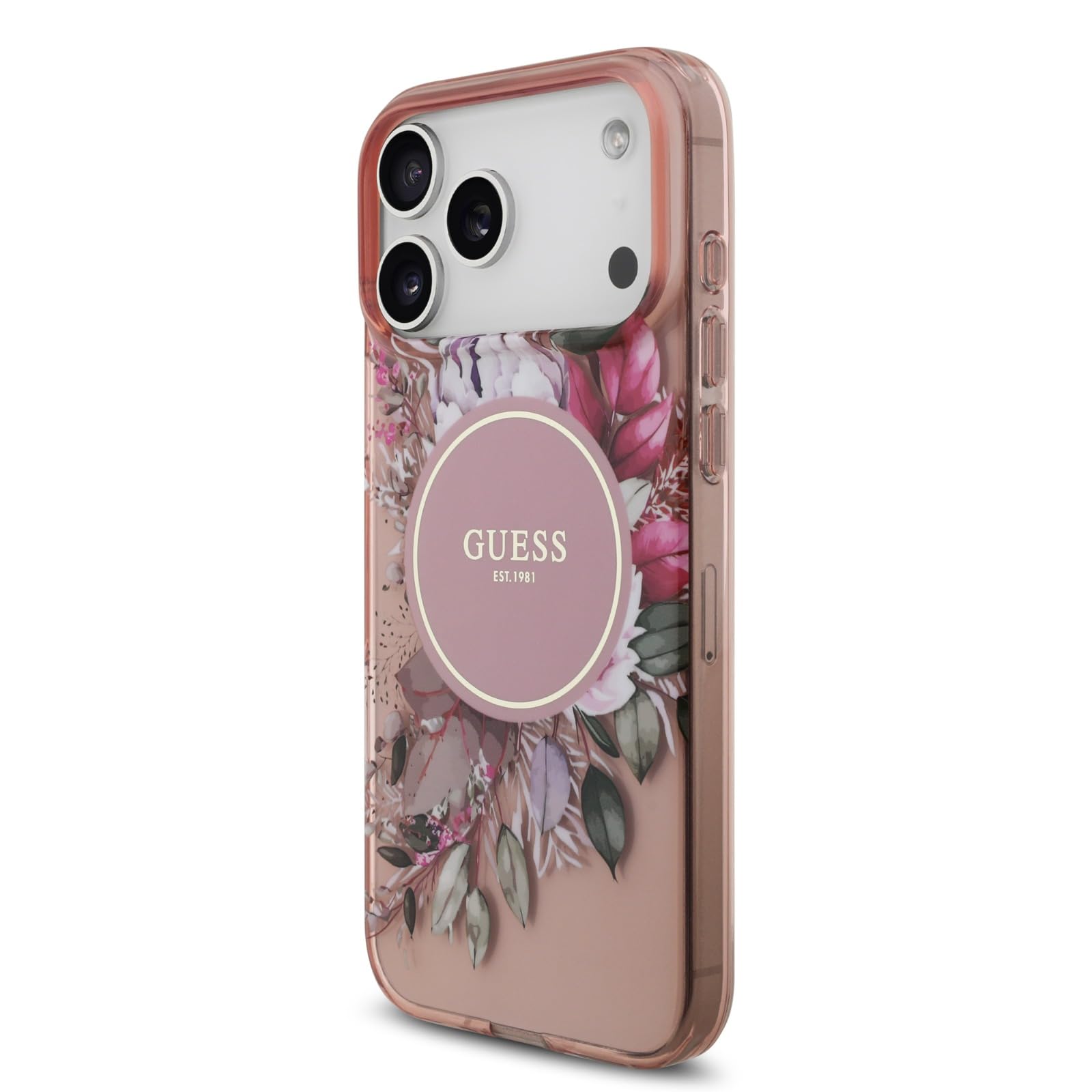 CG MOBILE Guess IML - Bracciale compatibile con custodia MagSafe per iPhone 17 Pro Max (rosa)