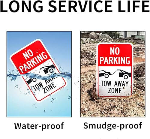 Miniatura 3 de Letrero grande de "No Parking", 18 x 12 pulgadas, letrero reflectante de aluminio 040, libre de óxido, con protección UV y resistente a la intemperie