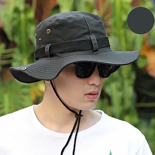 Miniatura 19 de Taeku Sombrero para el sol, sombrero unisex de ala ancha, protección solar, transpirable, sombrero Boonie para pesca, senderismo, jardinería, safari