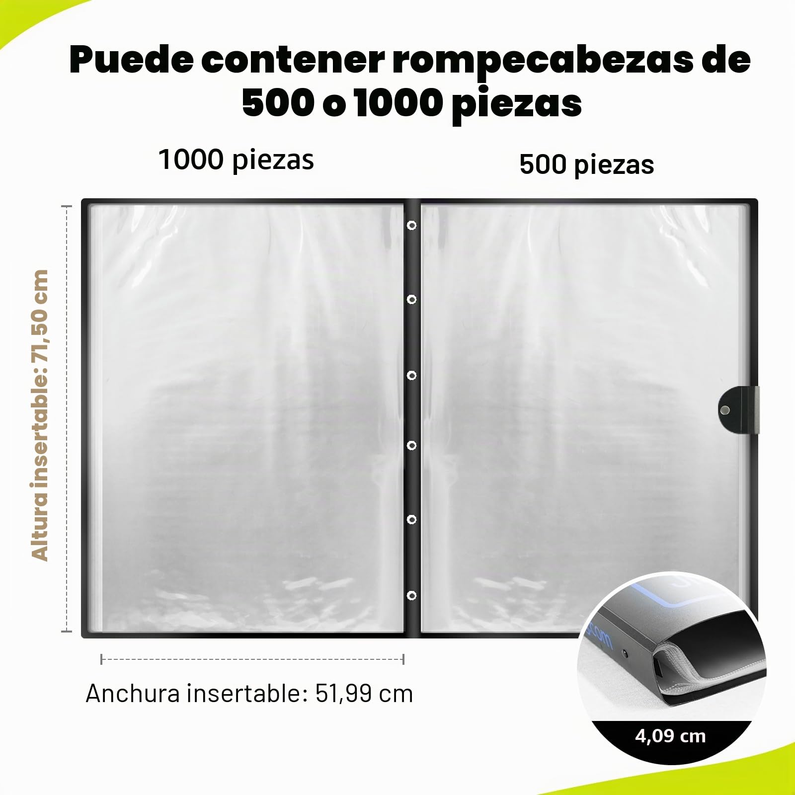 ALL4JIG Carpeta para Guardar Rompecabezas, para entusiastas de los Rompecabezas, Organizador Que Ahorra Espacio, Accesorios para Adultos
