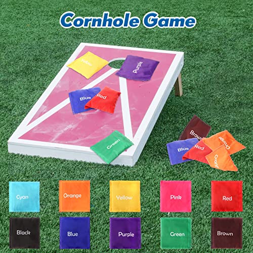 20 Pcs Educational Bean Bags Mini Colors Beanbags Learning Toy 2.76 X 2.76 In Cornhole Beanbag For Preschool Classroom Learning Color Outdoor Carnival Family Catch Sensory Game, 10 Colors (Words) #TOP6