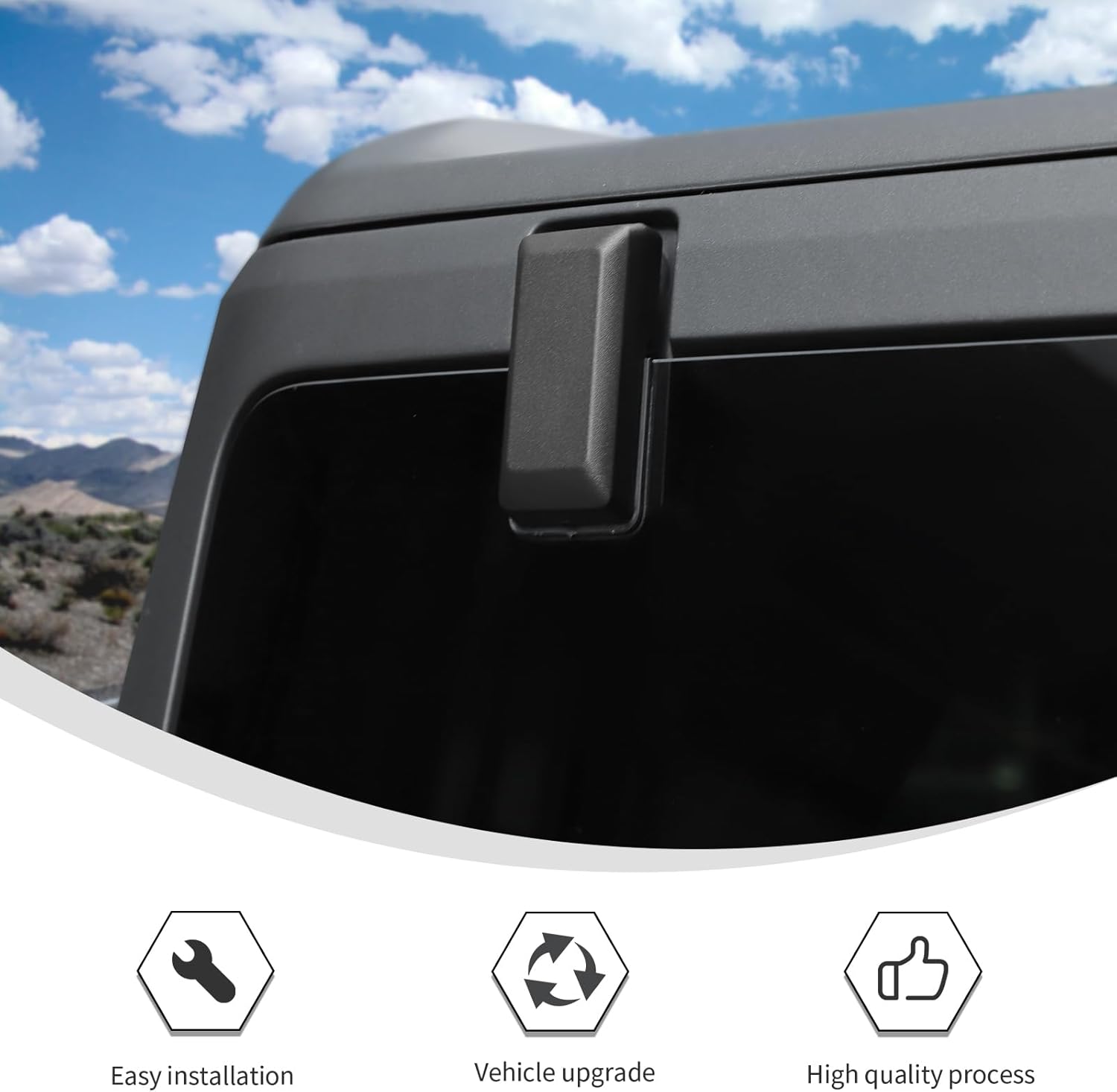 Linskip Liftgate Hinge Cover Compatible with 2021-2025+ Ford Bronco & Bronco Raptor, Rear Window Hinge Cover for Bronco Exterior Accessories M2DZ-78420B00-A M2DZ78420B00A