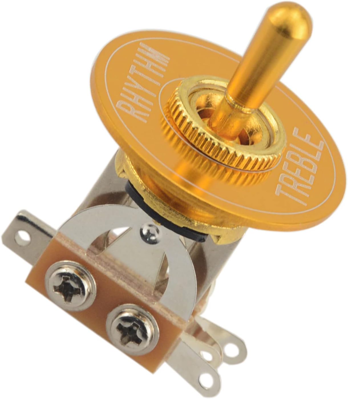 Amazon Wwomusic ゴールド 3ウェイ ショート ストレート エレキギター ピックアップ トグルスイッチ メタルチップノブ