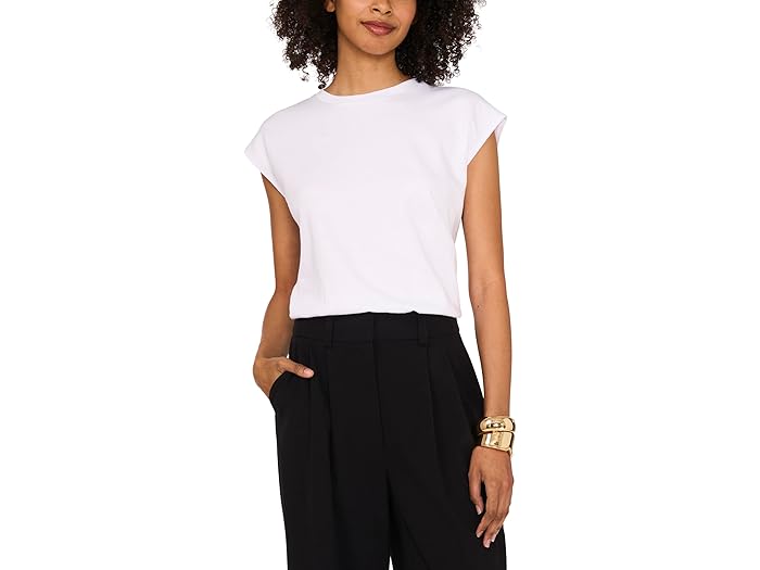 Cropped Sleeveless Top With Elastic Hem - Image 1