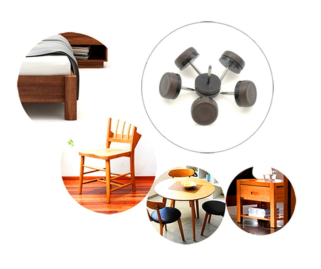 ALIMITOPIA 40pcs Furniture Glide Nail-in Thickened Nylon Chair Glide Slider Furniture Pad Floor Protector for Wooden Furniture Chair — view 7