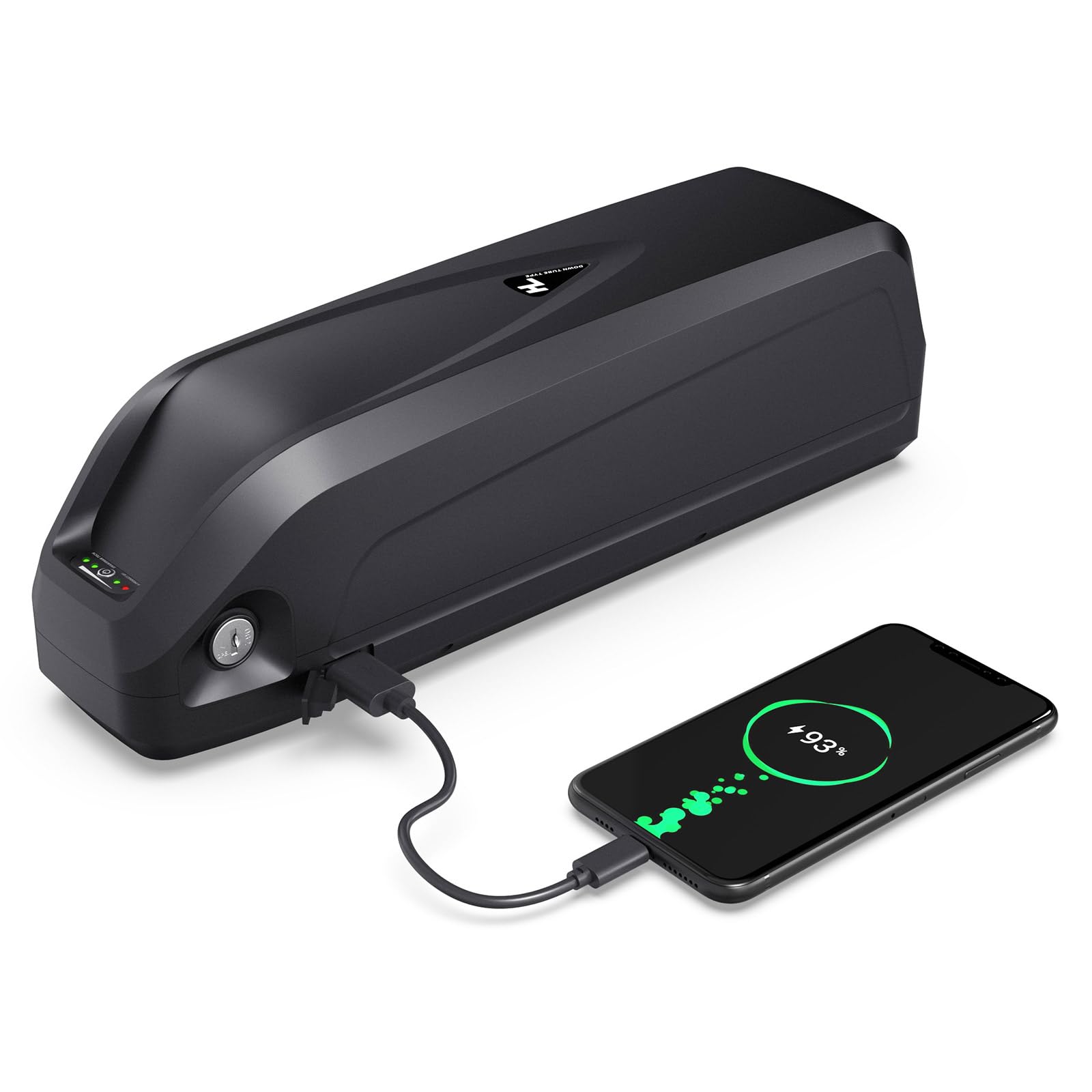Batteria agli ioni di litio da 36 V, 15 Ah, per biciclette elettriche da 100-700 W, con caricatore da 2 A, porta di ricarica USB BMS da 25 A e blocco della batteria