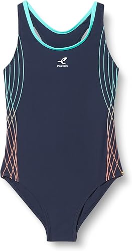 ENERGETICS Unisex Kinder Badeanzug Riara - Schwimmerrücken Mit Kontrasteinsätzen
