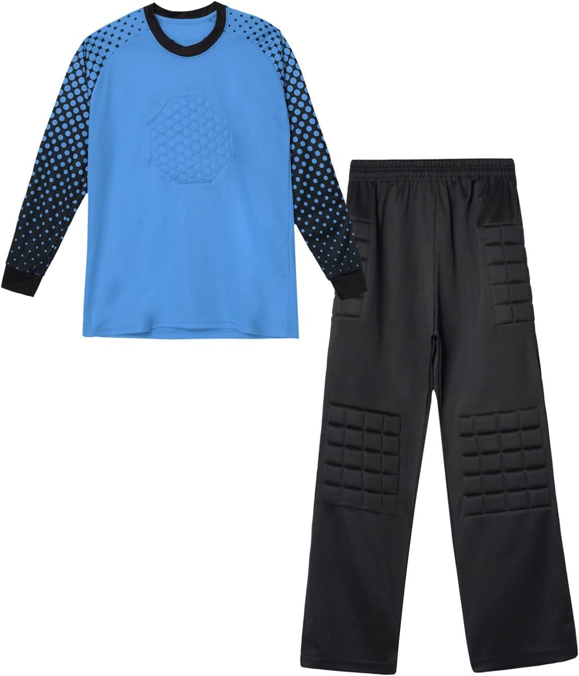Kids Boys Goalkeeper Padded Jersey and Pants Outfit Soccer Goalie Football T-Shirt Training Uniform - Image 4