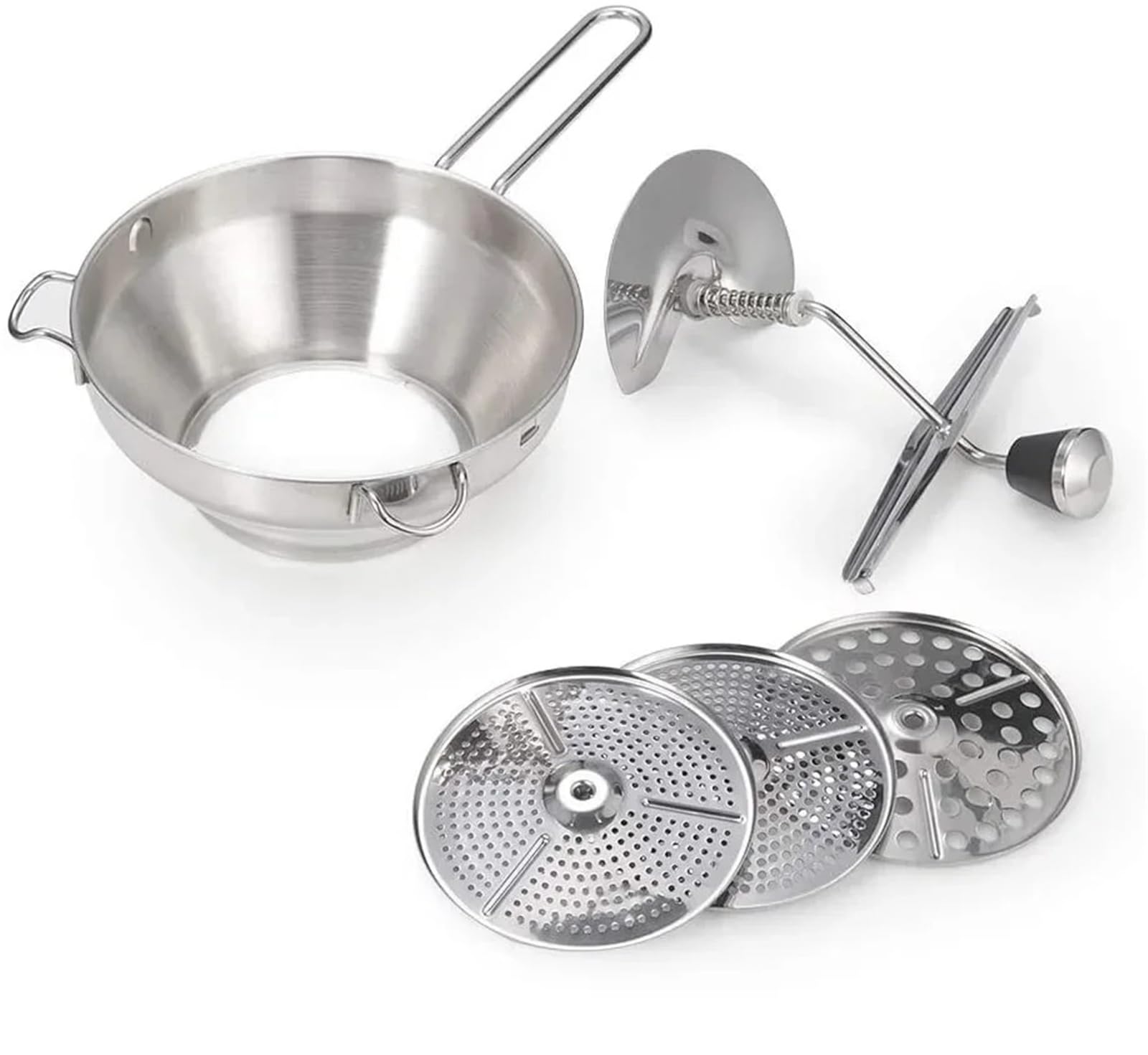 Kartoffelstampfer aus Edelstahl, manuelles Püree-Presswerkzeug for Gemüse, Obst und Kürbis(B)