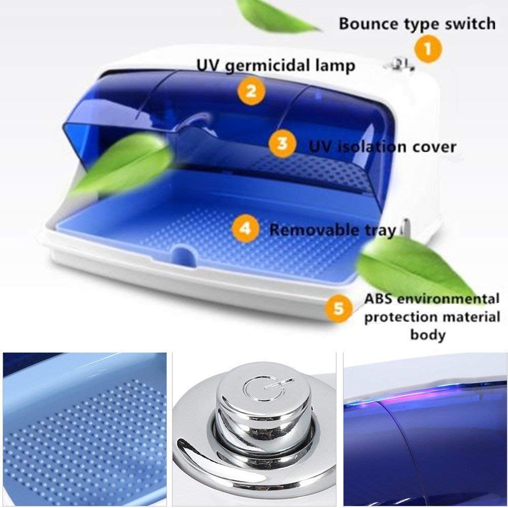 Salon sterylizator UV pudełko LED Nail Art urządzenie do dezynfekcji manicure metal tworzywo sztuczne narzędzia sterylizator pudełko Beauty Salon Spa Nail Art Tool sterylizator