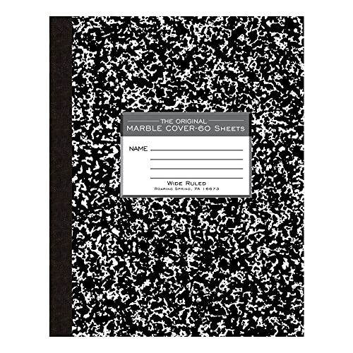 Roaring Spring Paper Products Composition Book, Marble Design, Black (Roa77505), 10" X 8" 60 Sheets #TOP11