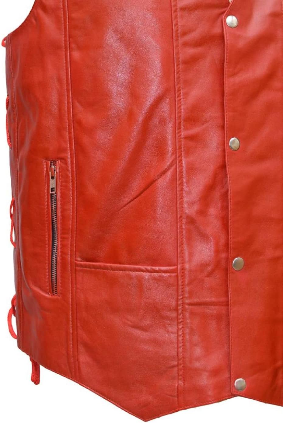 Men's Genuine Leather Motorcycle Vest, Biker Vest, Made With Original Cowhide Leather - Image 4