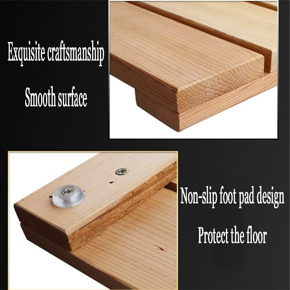 Tapete de baño de bambú Alfombra de baño de Ducha de Madera, Almohadilla Antideslizante for Pedal de Ducha, Alfombrilla for Puerta de baño, Almohadilla de Drenaje(65x45cm)