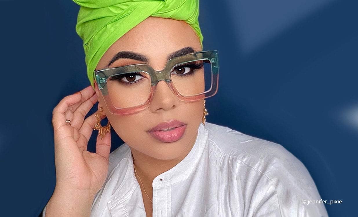 VOOGLAM Oversize Square Blue Light Blocking Glasses for Women Anti Eyestrain UV Eyewear Charisse VFP0306 - Image 2