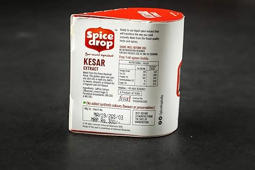 Miniatura 3 de Extracto Puro de Azafrán Spice Drop  Esencia de Azafrán de Cachemira para Cocina y Bebidas  Mezcla Instantánea, Sin Colorantes ni Conservantes