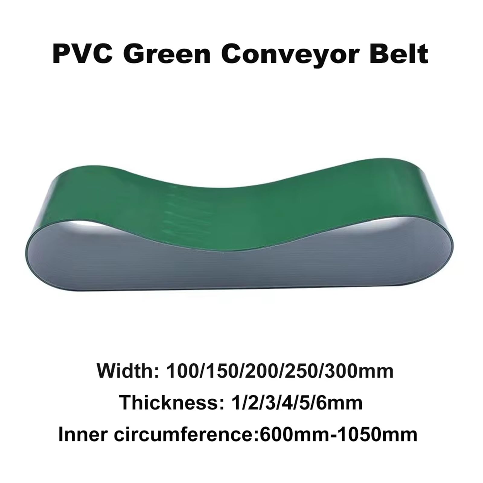 Cinghie Variant Nastro trasportatore di trasmissione verde in PVC spesso 600mm-1050mm da 5 mm Largo: 100mm 150mm 200mm 250mm 300mm Cinghie di trasmissione