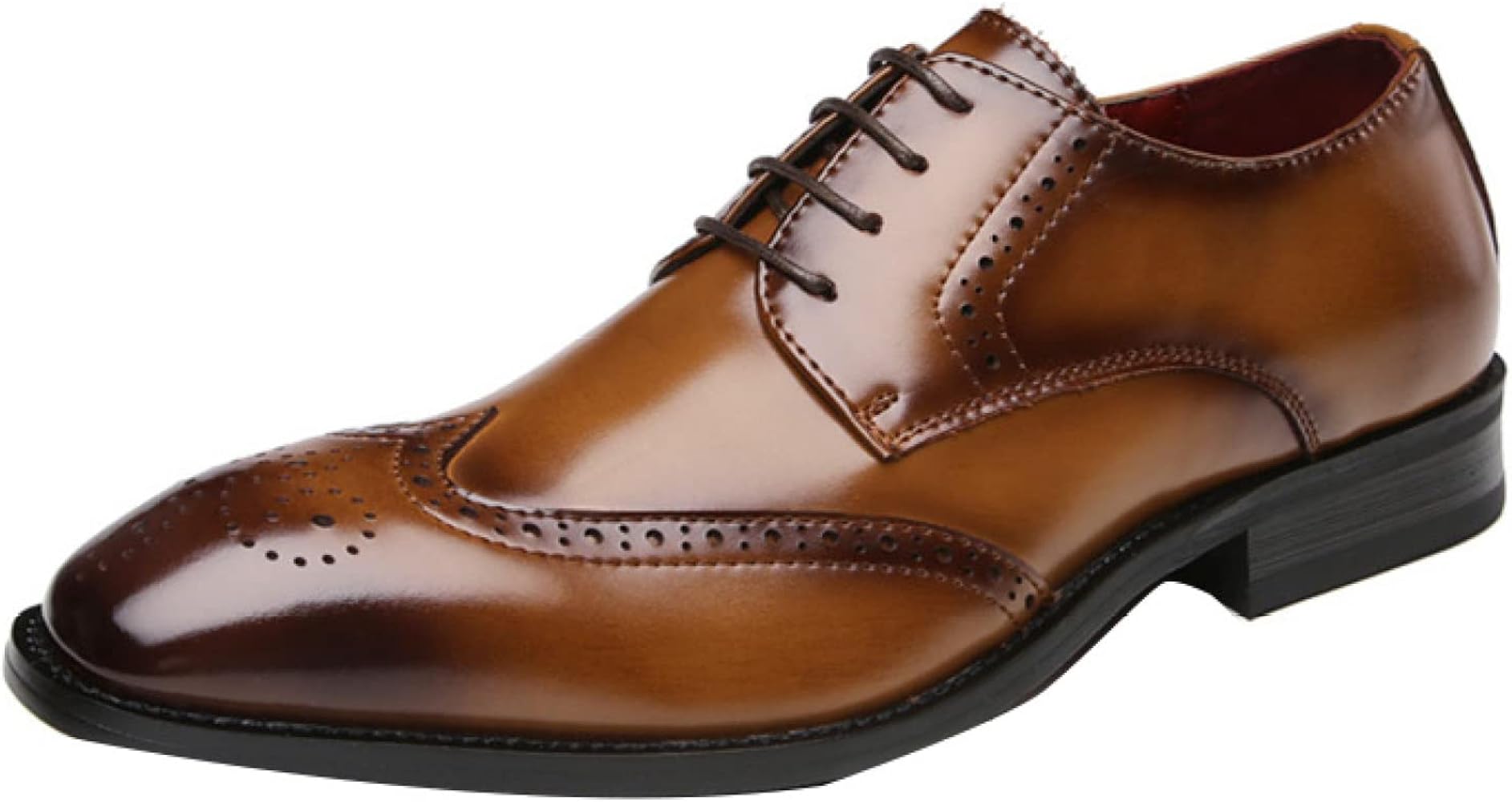 Amazon | [HSFEO] 男性用 ビジネスシューズ 革靴 レースアップ PU革