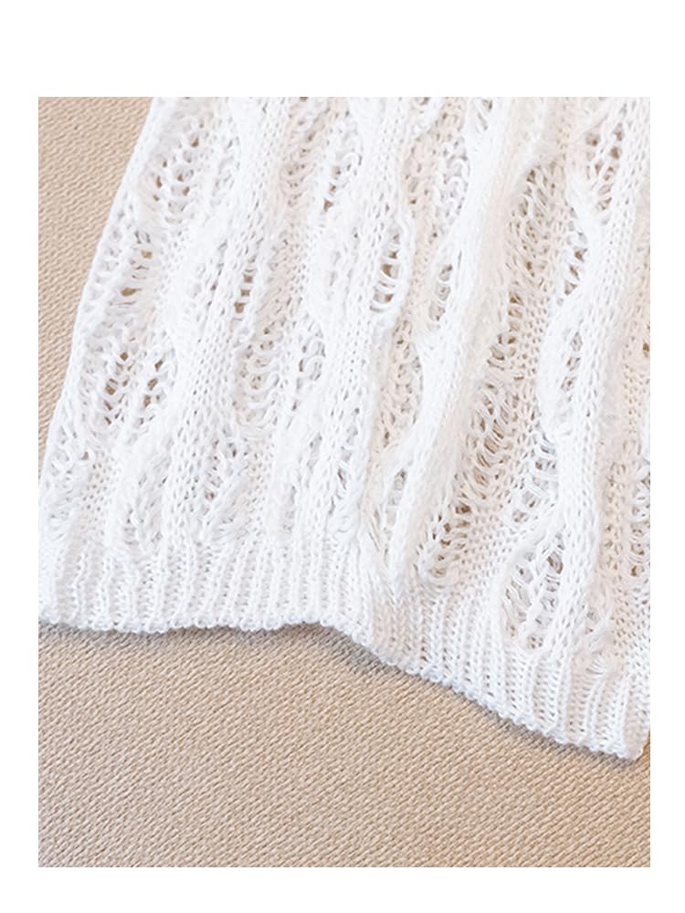 Top da Donna Lavorati all'Uncinetto, Grigi, A Maniche Lunghe, con Scollo A V, in Maglia Cava, con Effetto Ondulato, Estivi, Casual, Larghi, Trasparenti, per Le Vacanze in Spiaggia.