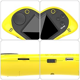 EASEGMER 16 Bit Kids Handheld Games Built-in 220 HD Video Games, 2.5 Inch Portable Game Player with Headphones - Best Travel Electronic Toys for Kids Age 3-10 Years Old Children (Yellow)