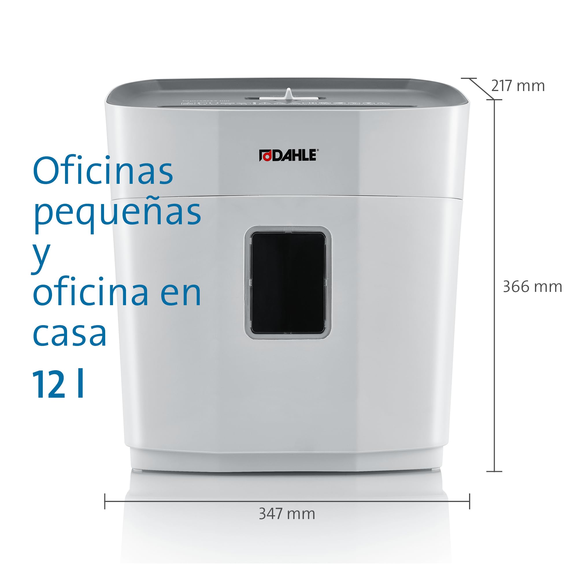 Dahle PaperSafe PS 120 Destructeur de documents 8 feuilles niveau de sécurité P4 coupe croisée sans huile 12 l Gris