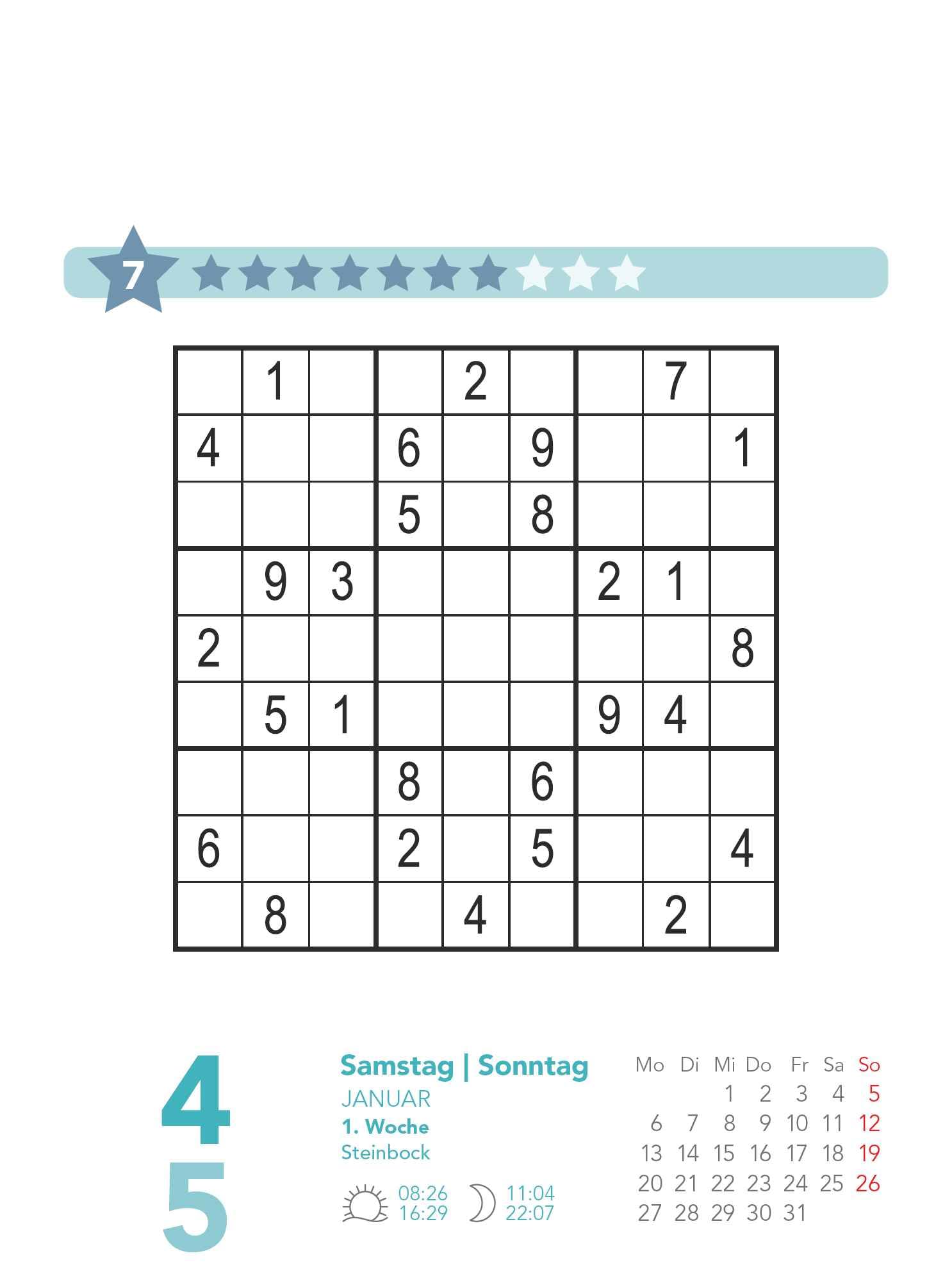 Stefan Heine Sudoku schwierig bis extrem 2025 - Tagesabreißkalender -11,8x15,9 - Rätselkalender - Sudokukalender