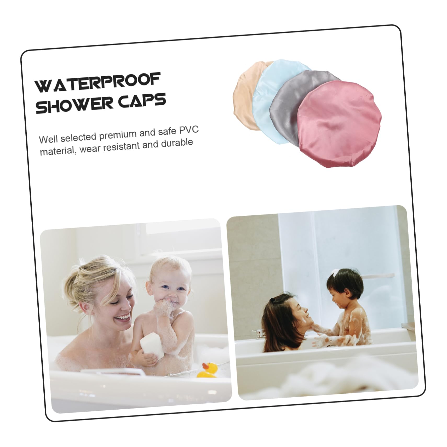 DOITOOL 12stücke Doppelschicht Duschhauben Für Damen Wasserdichte Wiederverwendbare Badekappen Aus Peva Hautfarbe Für Zuhause Spa Und Schönheitspflege
