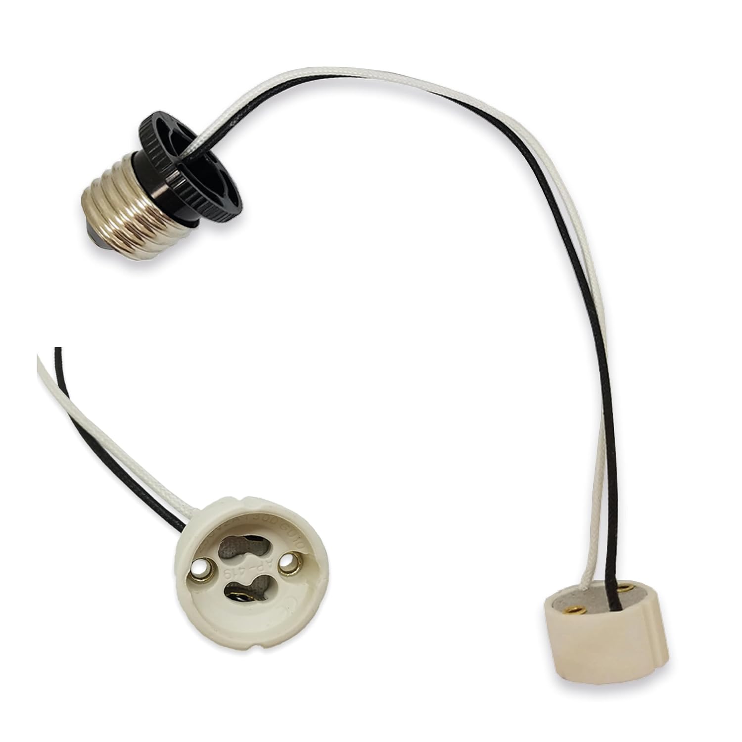 5 Pack Light Socket Bulb Extender for E26 E27 Adapter to GU10 lamp with 10.2 inch Cable
