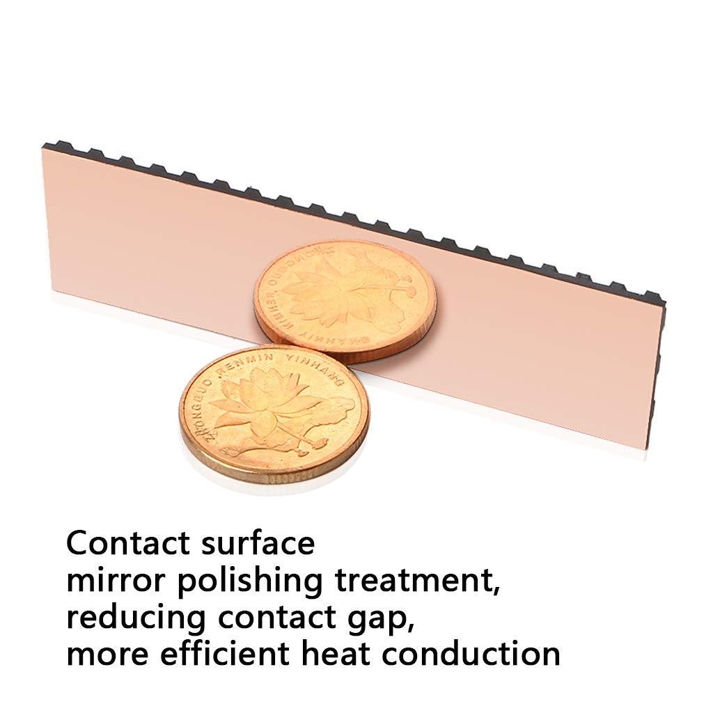 M.2 Heatsink for PS5 PCI-E NVME 2280 SSD Graphene Coating Copper Heat Sink,High Performance SSD Radiator with Thermal Pad for Laptop PC 2280 NGFF Solid State Disk Cooler(70x20x2mm)