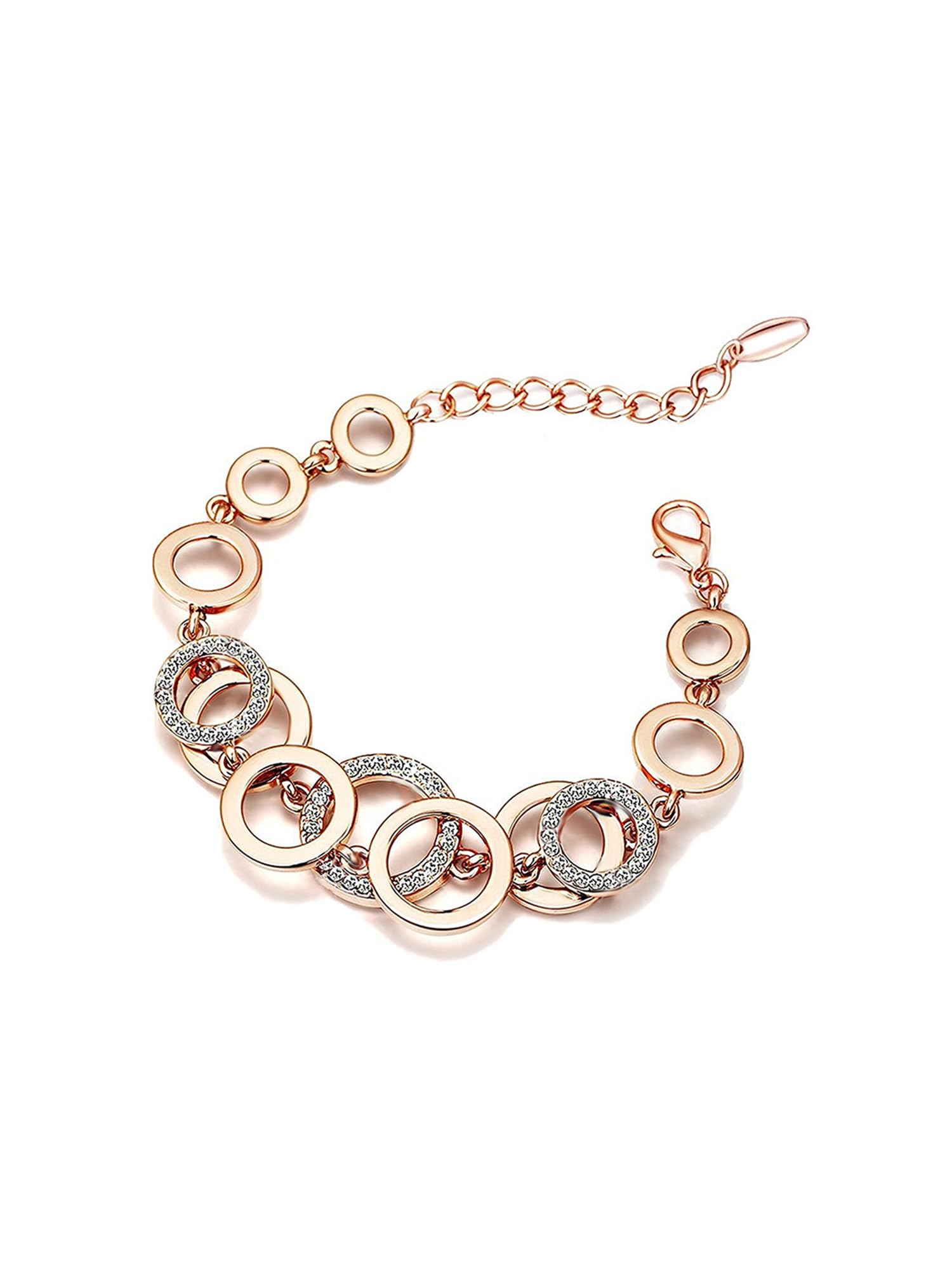 Yellow Chimes Valentine Gift for Girls Bracelet for Women and Girls | Fashion Rose Gold Crystal Studded Bracelets for Women and Girls | Rose Gold Plated Coin Shaped Bracelet | Birthday Gifts For Women (B078GPJDNK) Amazon Price History, Amazon Price Tracker