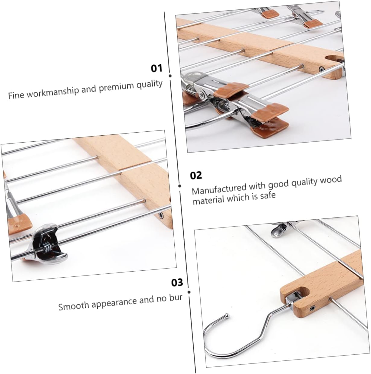 Five in One Multifunctional Wooden Skirt Pants Hanger