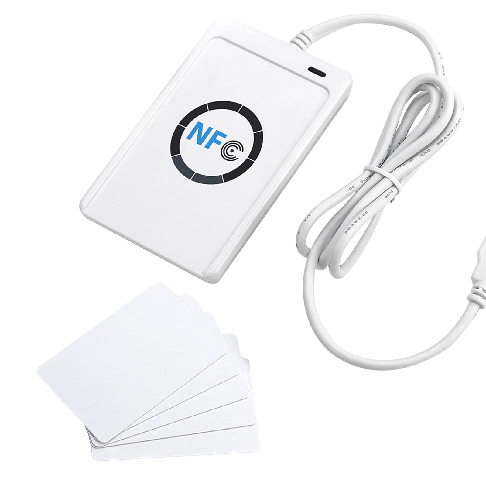 Lettore NFC,Lettore Smart Card Firma Digitale NFC Reader Writer Lettore Scrittore RFID e NFC Lettore Cie NFC ACR122U ISO 14443A/b Software Gratuito in Bianco NFC Card Lettore Cie USB